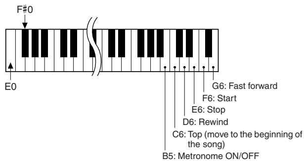 YAMAHA DGX-205 - Remote control keys. - 1