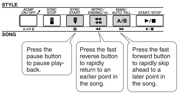 YAMAHA DGX-205 - Song Fast Forward, Fast Reverse, and Pause - 1