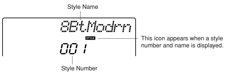 YAMAHA DGX-220 - Press the [STYLE] button. The style number and name will - 2