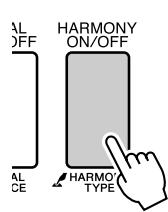 YAMAHA DGX-220 - Press and hold the [HARMONY ON/ OFF] button for longer than a second so that the Harmony Type item appears. - 1