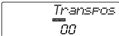 YAMAHA DGX-220 - Use the CATEGORY [▲] and [▼] buttons to select the Transpose item. - 1