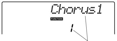 YAMAHA DGX-220 - Use the CATEGORY [▲] and [▼] buttons to select the Chorus Type item. - 4