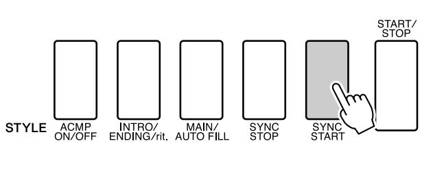 YAMAHA DGX-220 - Turn sync start on. Press the [SYNC STAR - 1