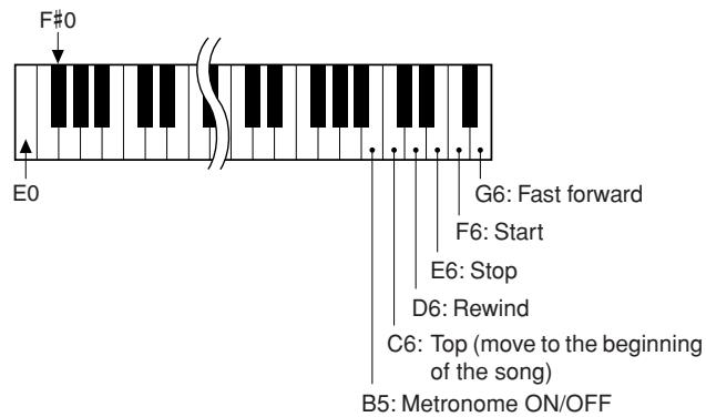 YAMAHA DGX-220 - Remote control keys. - 1