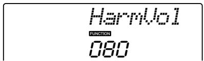 YAMAHA DGX-220 - Use the CATEGORY [▲] and [▼] buttons to select the Harmony Volume item. - 2