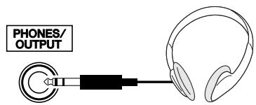 YAMAHA DGX-220 - Connecting Headphones (PHONES/OUTPUT Jack) - 1