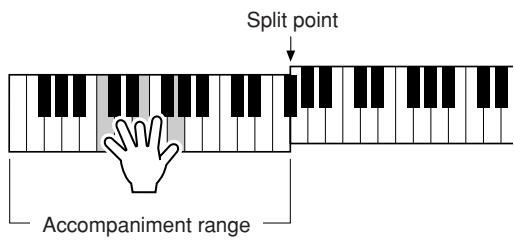 YAMAHA DGX-220 - As soon as you play a chord with your left hand, the Intro of the selected Style starts. - 1