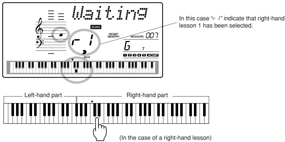 YAMAHA DGX-220 - Start Lesson 1. Press the LESSON - 3