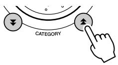YAMAHA DGX-220 - Use the CATEGORY [▲] and [▼] buttons to select the Sustain item. - 1