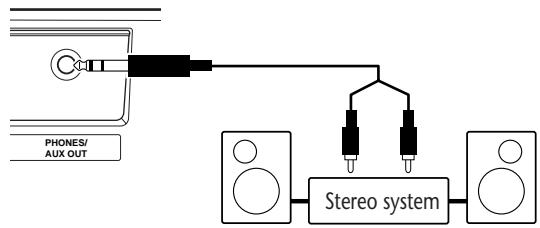 YAMAHA DJX - ■ Connecting a Keyboard Amplifier or Stereo System - 1