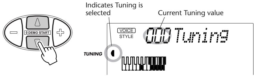 YAMAHA DJX - Select the Tuning function in the Overall menu. - 1