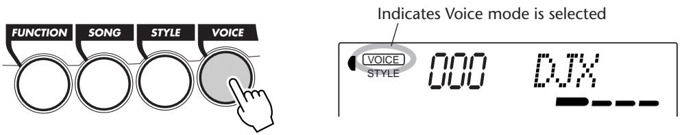 YAMAHA DJX - Select the Voice mode. - 1