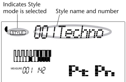 YAMAHA DJX - Select the Style mode. - 2
