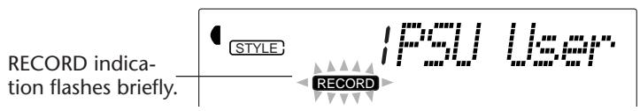 YAMAHA DJX - Select the PSU (Performance Setup) Record mode. - 1