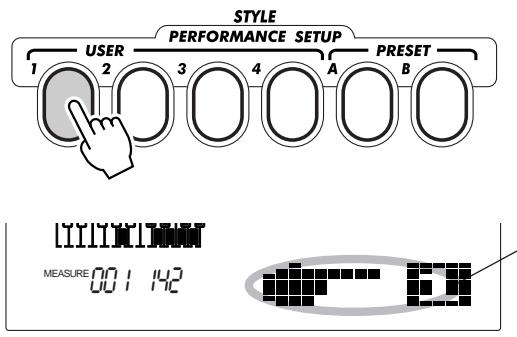YAMAHA DJX - Press the appropriate PERFORMANCE SETUP USER button. - 1