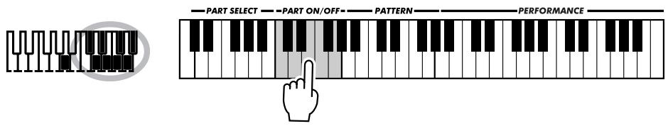 YAMAHA DJX - Press the appropriate keys to mute and un-mute the desired Parts. - 1