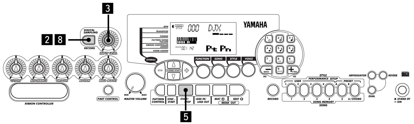YAMAHA DJX - Set sampling to standby. - 2