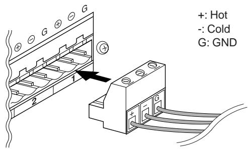 YAMAHA DME64NV1 - Plug the Euroblock plug into the panel connector. - 1