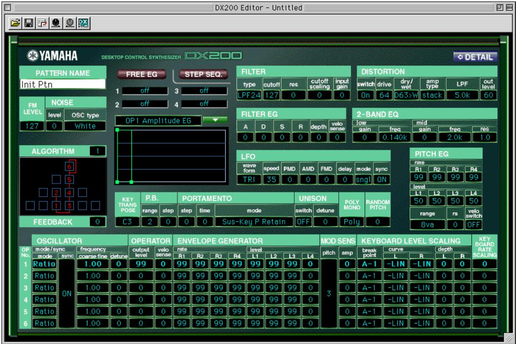 YAMAHA DX200EDITOR - DX200 Editor Main Window - 1