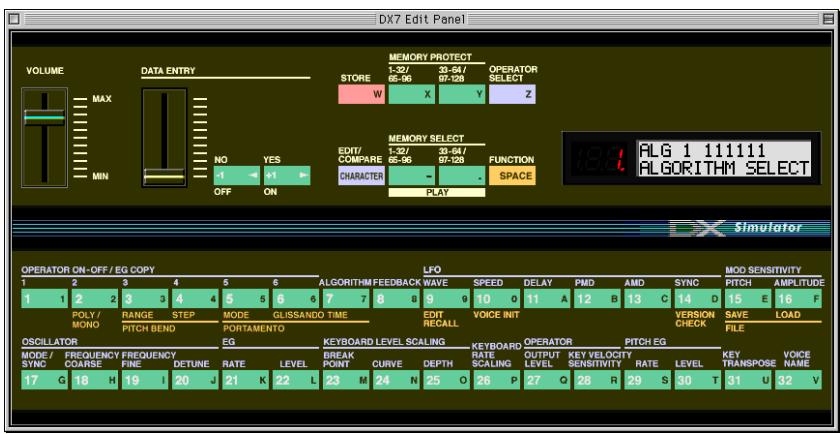YAMAHA DX200EDITOR - DX7 Edit Panel Window - 1
