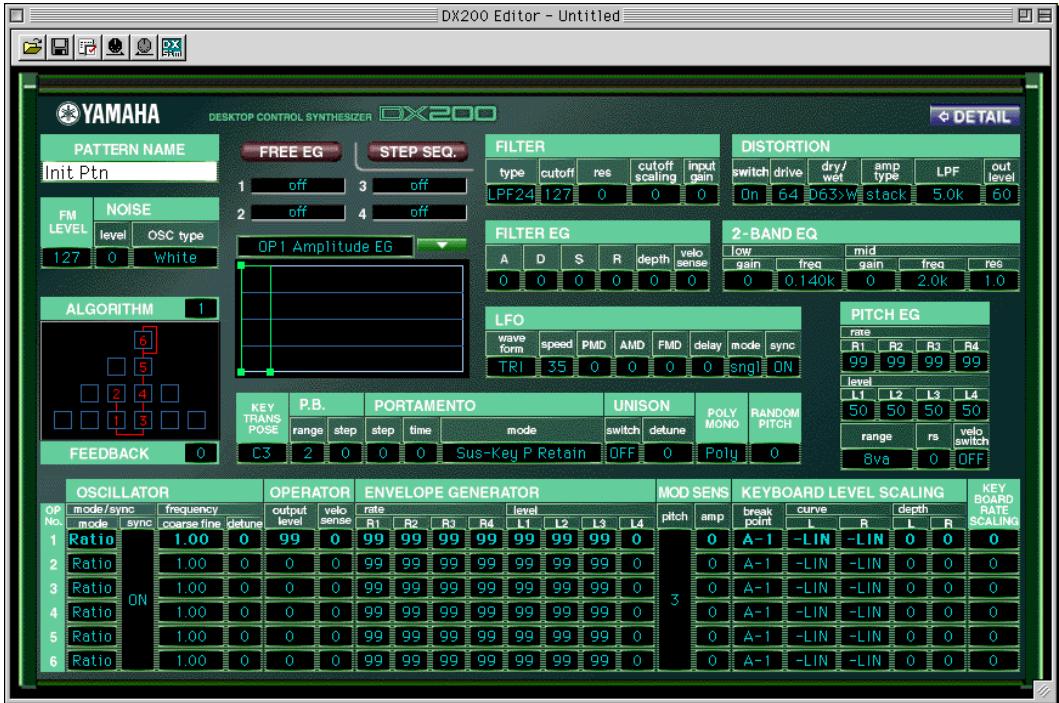 YAMAHA DX200EDITOR - DX200 Editor Main Window - 1