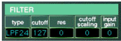 YAMAHA DX200EDITOR - Filter Parameters - 1