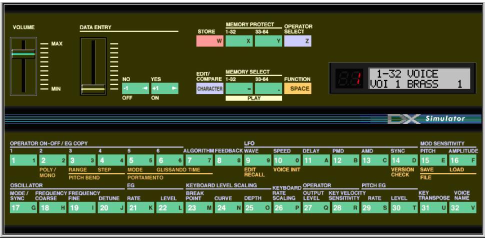 YAMAHA DXSIMULATOR - Edit Panel Window - 1