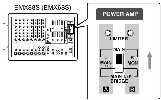 YAMAHA EMX88S - Setting the power amplifier mode - 1