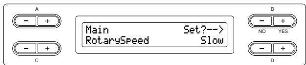 YAMAHA CLP-295GP - Setting the rotation speed of the rotary speaker* [RotarySpeed (Rot.Speed)] - 1
