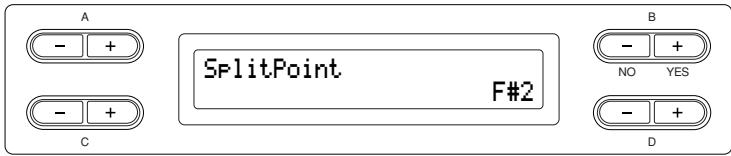 YAMAHA CLP-295GP - To change the split point setting: - 1