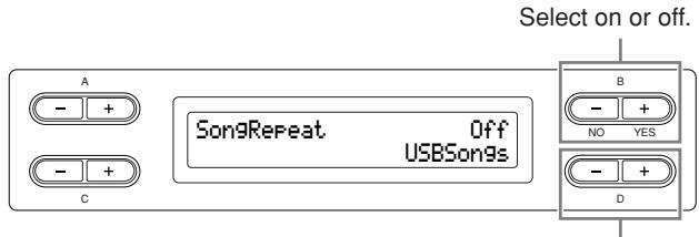 YAMAHA CLP-295GP - Playing back a song/all songs repeatedly [SongRepeat] - 1