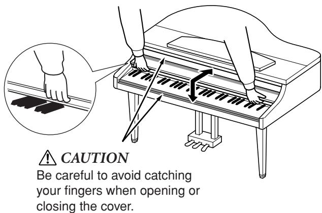 YAMAHA CLP-295GP - To close the key cover: - 1