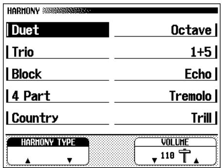 YAMAHA CVP-109-107-105-700 - Displaying the Harmony Settings - 2