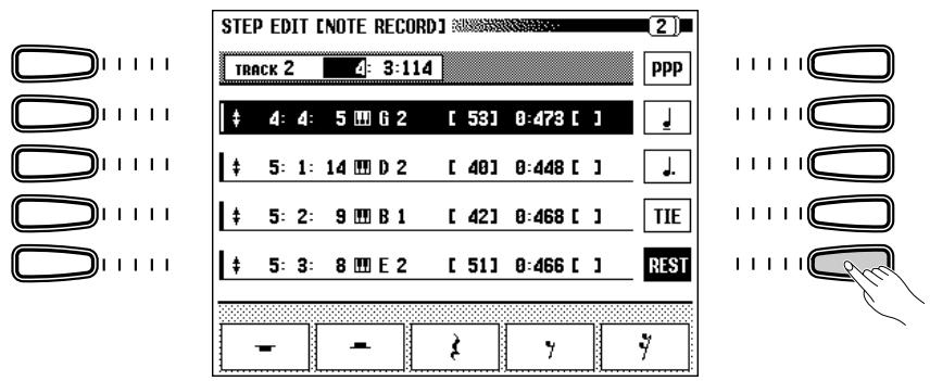 YAMAHA CVP-109-107-105-700 - To record a rest: - 1
