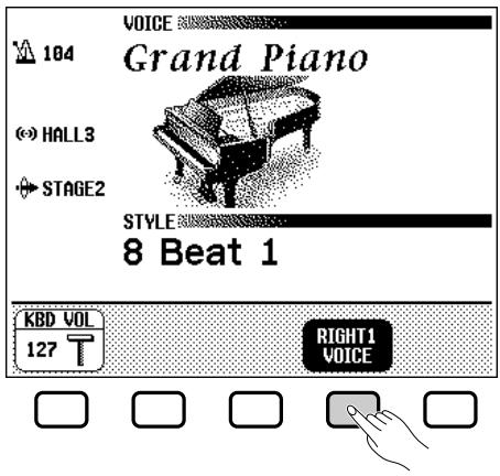 YAMAHA CVP-109-107-105-700 - Select the RIGHT1 VOICE function. - 1