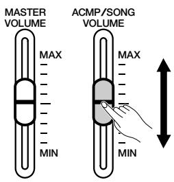 YAMAHA CVP-109-107-105-700 - Adjusting the Accompaniment or Song Volume - 1