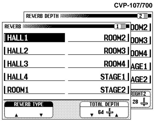 YAMAHA CVP-109-107-105-700 - Displaying the Reverb Settings - 2