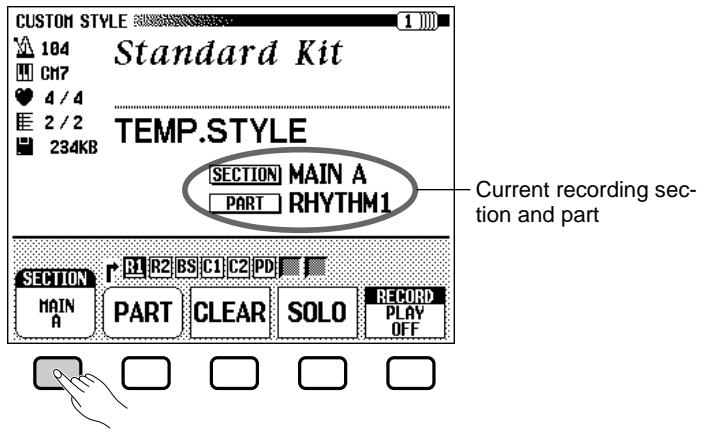 YAMAHA CVP-109-107-105-700 - Select the section you want to record. - 1