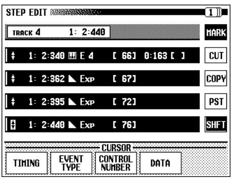 YAMAHA CVP-109-107-105-700 - Select the event to be moved or copied. - 1