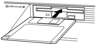 YAMAHA CVP-109-107-105-700 - To insert a floppy disk into the disk drive: - 1
