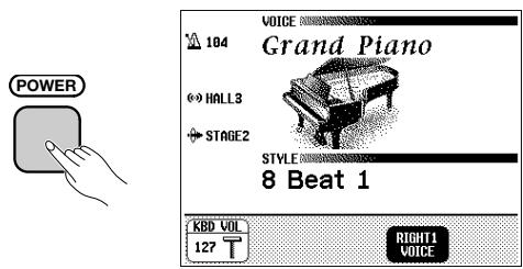 YAMAHA CVP-109-107-105-700 - Turning the Power On and Off - 1