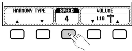 YAMAHA CVP-109-107-105-700 - Select the SPEED function. - 1