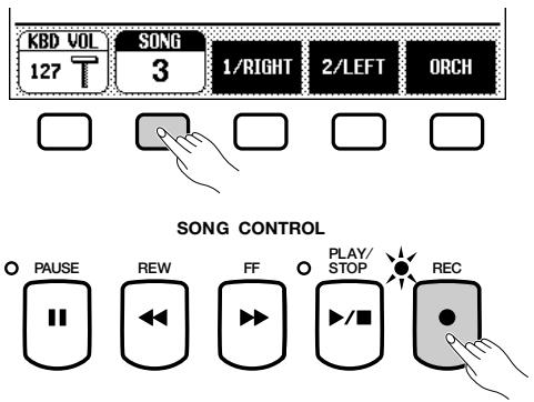 YAMAHA CVP-109-107-105-700 - Enter the Record mode. - 1