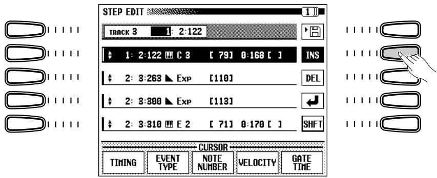 YAMAHA CVP-109-107-105-700 - Insert the new event. - 1