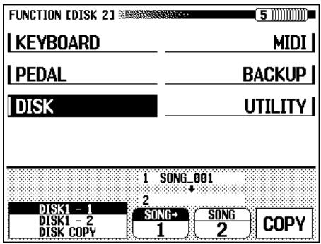 YAMAHA CVP-109-107-105-700 - Select the source song. - 1