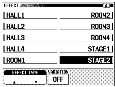 YAMAHA CVP-109-107-105-700 - Displaying the Effect Settings - 11