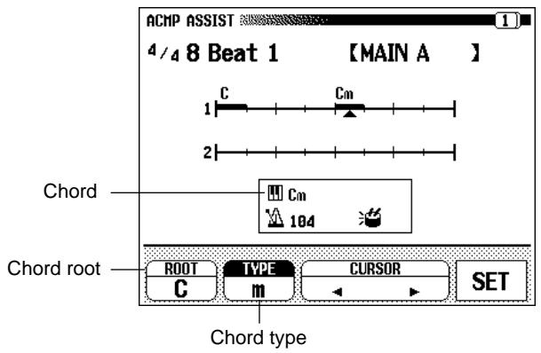 YAMAHA CVP-109-107-105-700 - Enter a chord, if desired. - 1