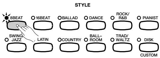 YAMAHA CVP-109-107-105-700 - Select an accompaniment style group. - 1