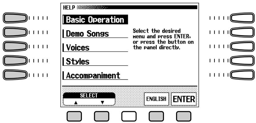 YAMAHA CVP-109-107-105-700 - Call up the Help mode. - 2