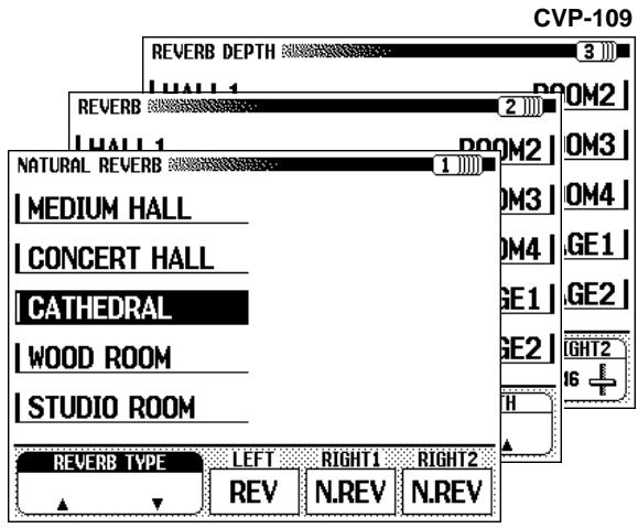 YAMAHA CVP-109-107-105-700 - Displaying the Reverb Settings - 3